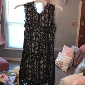 Black and cream lace dress